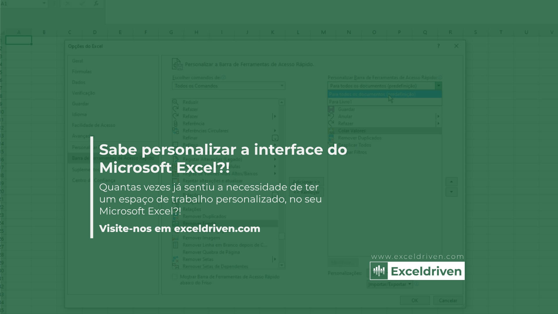 Sabe personalizar a interface do Microsoft Excel?!